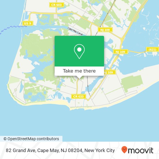 Mapa de 82 Grand Ave, Cape May, NJ 08204