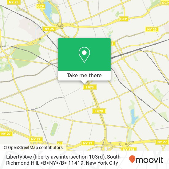 Liberty Ave (liberty ave intersection 103rd), South Richmond Hill, <B>NY< / B> 11419 map