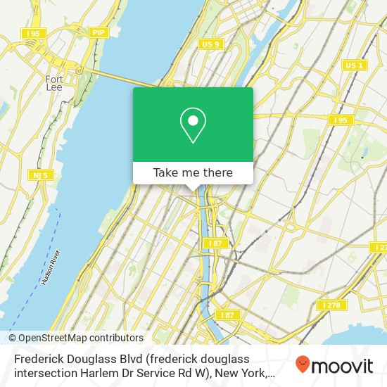 Frederick Douglass Blvd (frederick douglass intersection Harlem Dr Service Rd W), New York, <B>NY< / B> 10039 map