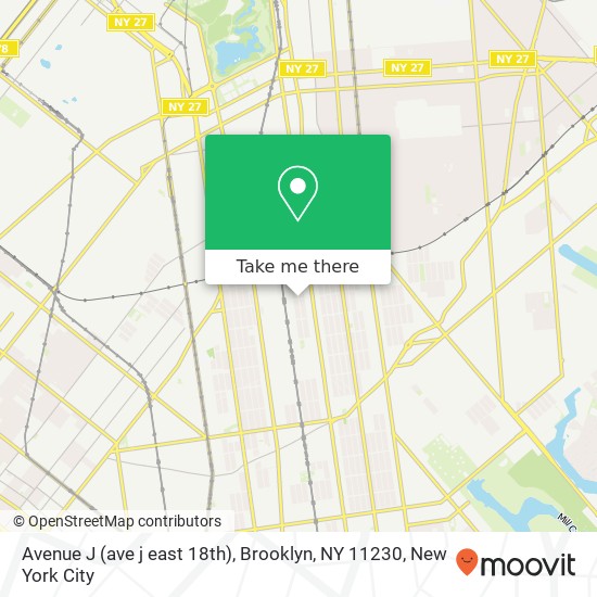Mapa de Avenue J (ave j east 18th), Brooklyn, NY 11230