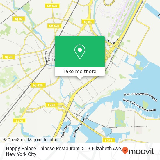 Happy Palace Chinese Restaurant, 513 Elizabeth Ave map