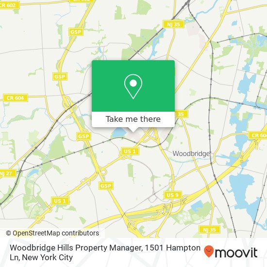 Mapa de Woodbridge Hills Property Manager, 1501 Hampton Ln