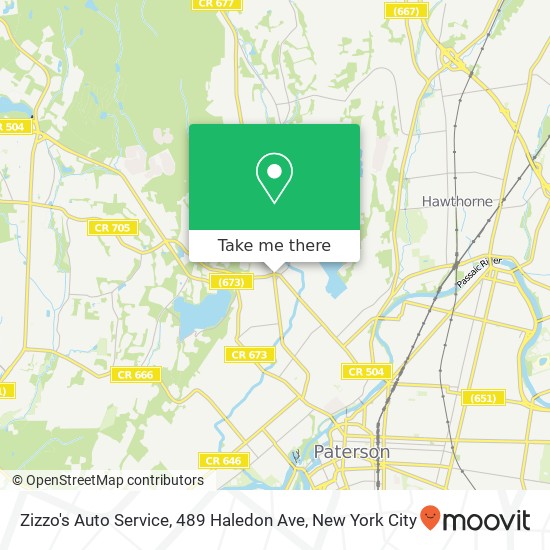 Mapa de Zizzo's Auto Service, 489 Haledon Ave
