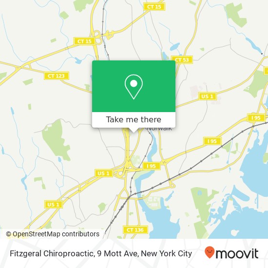 Mapa de Fitzgeral Chiroproactic, 9 Mott Ave