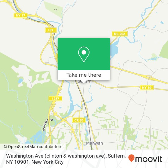 Washington Ave (clinton & washington ave), Suffern, NY 10901 map