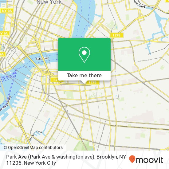 Mapa de Park Ave (Park Ave & washington ave), Brooklyn, NY 11205