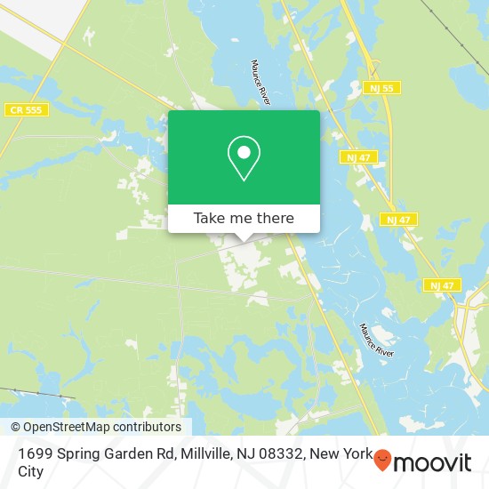 Mapa de 1699 Spring Garden Rd, Millville, NJ 08332