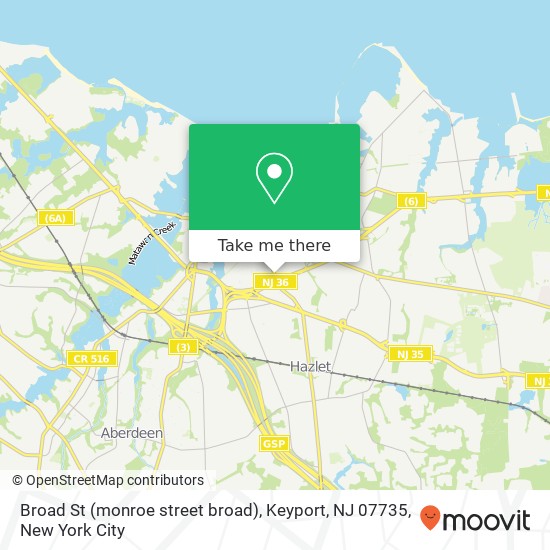 Broad St (monroe street broad), Keyport, NJ 07735 map