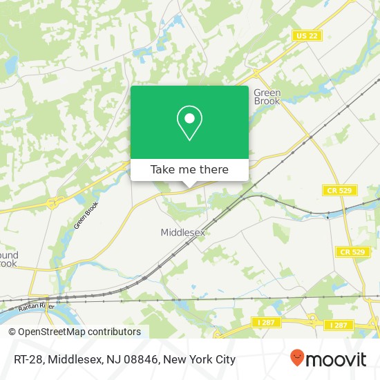 Mapa de RT-28, Middlesex, NJ 08846