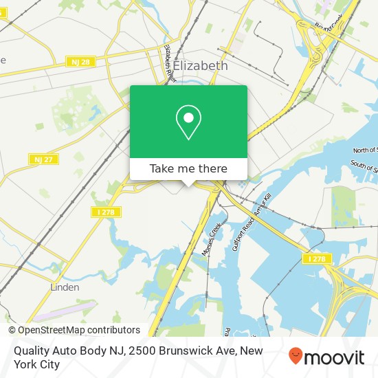 Mapa de Quality Auto Body NJ, 2500 Brunswick Ave