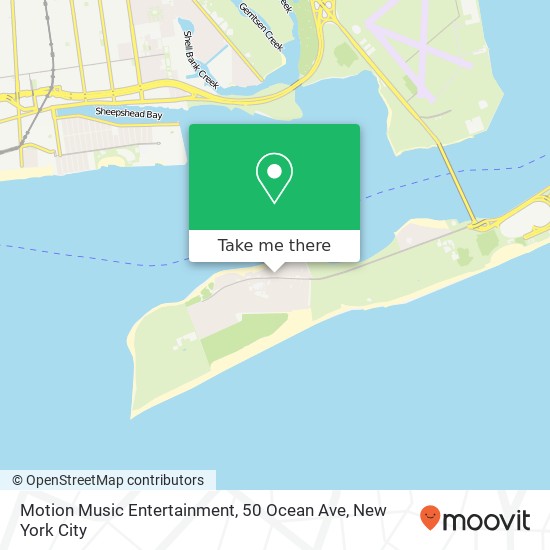 Mapa de Motion Music Entertainment, 50 Ocean Ave