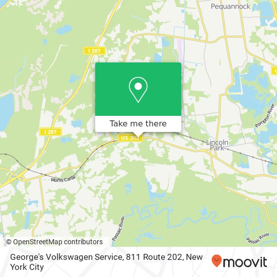 Mapa de George's Volkswagen Service, 811 Route 202