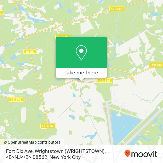 Fort Dix Ave, Wrightstown (WRIGHTSTOWN), <B>NJ< / B> 08562 map