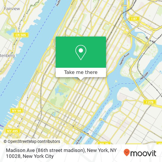 Madison Ave (86th street madison), New York, NY 10028 map