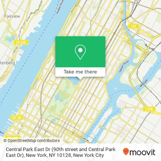 Central Park East Dr (90th street and Central Park East Dr), New York, NY 10128 map