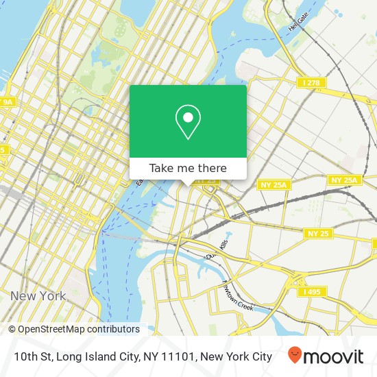 Mapa de 10th St, Long Island City, NY 11101