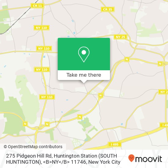 Mapa de 275 Pidgeon Hill Rd, Huntington Station (SOUTH HUNTINGTON), <B>NY< / B> 11746