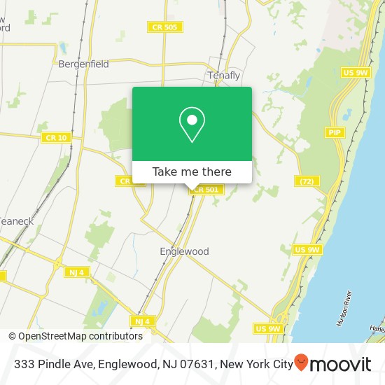 Mapa de 333 Pindle Ave, Englewood, NJ 07631