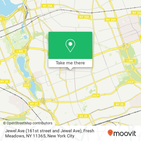 Jewel Ave (161st street and Jewel Ave), Fresh Meadows, NY 11365 map