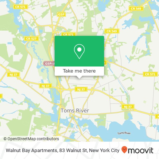 Mapa de Walnut Bay Apartments, 83 Walnut St