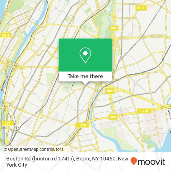 Mapa de Boston Rd (boston rd 174th), Bronx, NY 10460