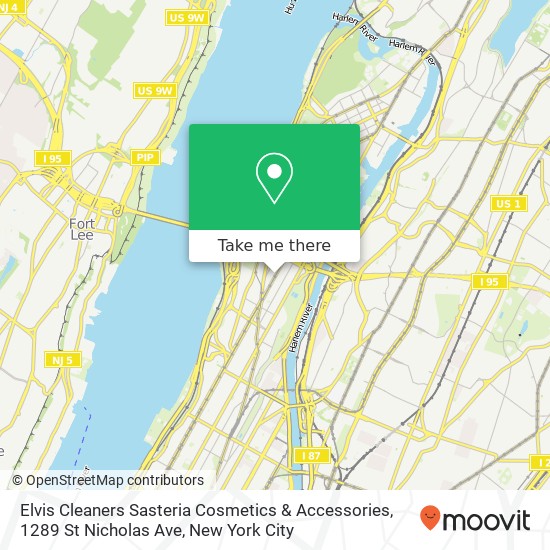 Elvis Cleaners Sasteria Cosmetics & Accessories, 1289 St Nicholas Ave map