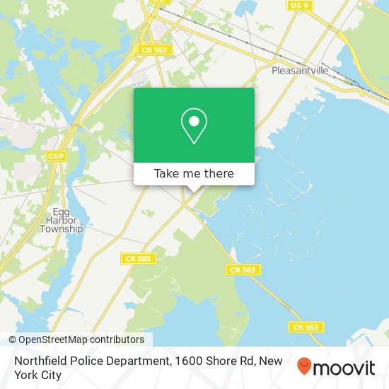 Northfield Police Department, 1600 Shore Rd map