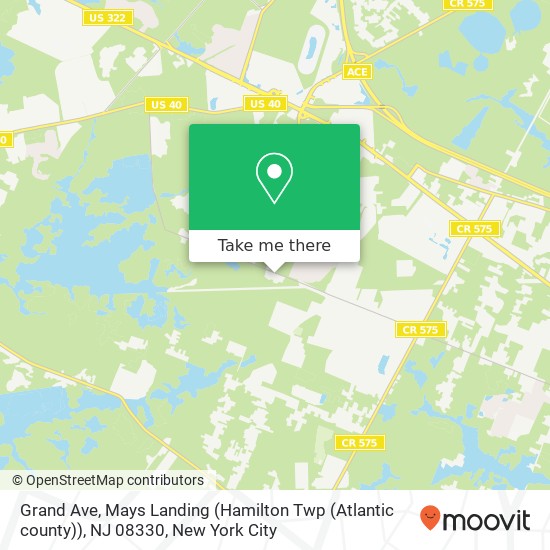 Mapa de Grand Ave, Mays Landing (Hamilton Twp (Atlantic county)), NJ 08330