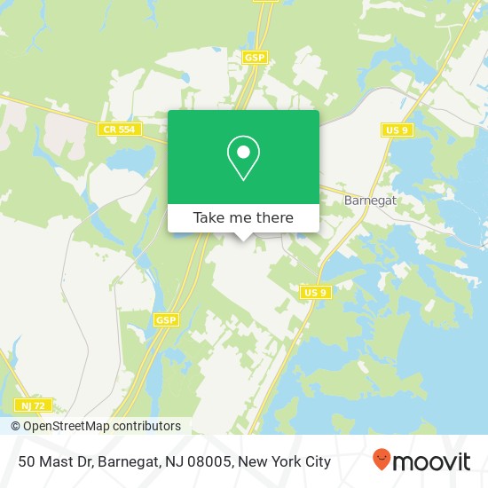 Mapa de 50 Mast Dr, Barnegat, NJ 08005
