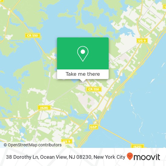 Mapa de 38 Dorothy Ln, Ocean View, NJ 08230