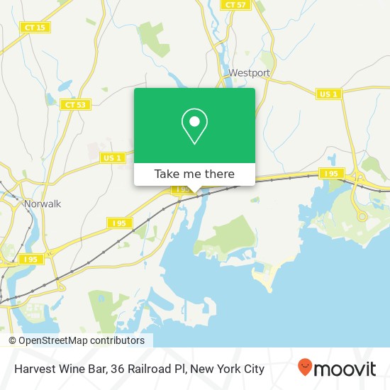 Mapa de Harvest Wine Bar, 36 Railroad Pl
