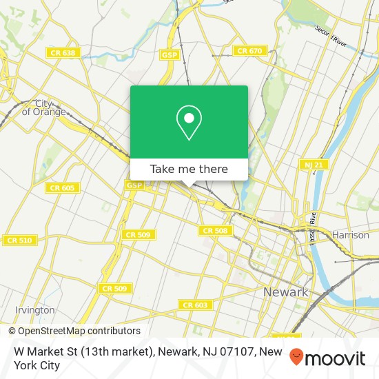 W Market St (13th market), Newark, NJ 07107 map