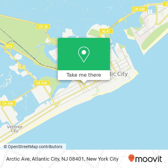 Mapa de Arctic Ave, Atlantic City, NJ 08401