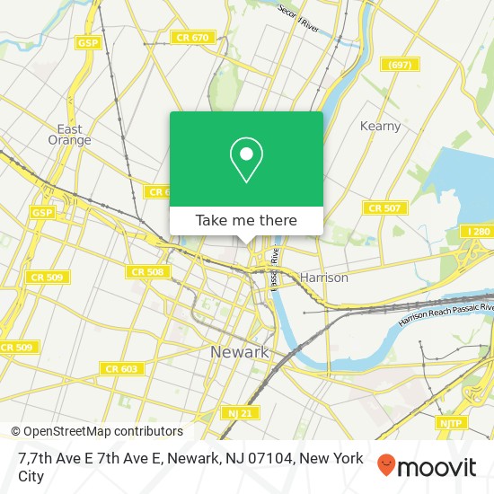 7,7th Ave E 7th Ave E, Newark, NJ 07104 map