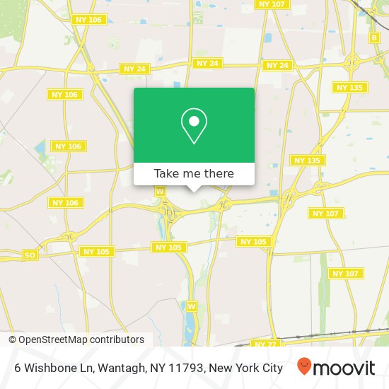 Mapa de 6 Wishbone Ln, Wantagh, NY 11793