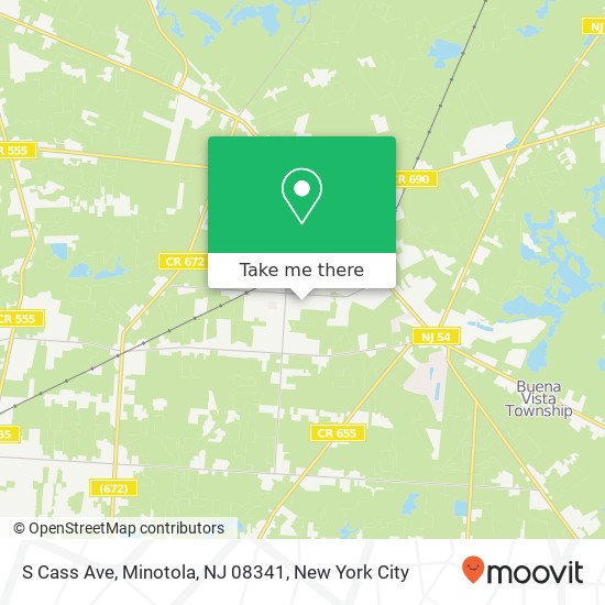 Mapa de S Cass Ave, Minotola, NJ 08341