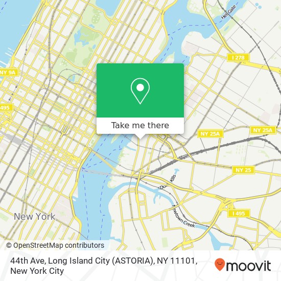 Mapa de 44th Ave, Long Island City (ASTORIA), NY 11101