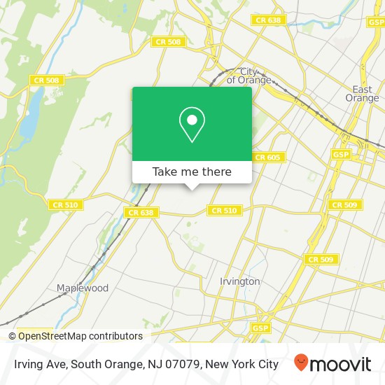 Mapa de Irving Ave, South Orange, NJ 07079