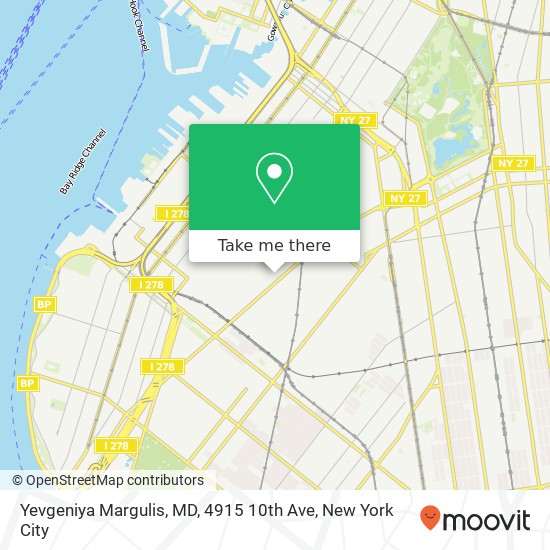 Mapa de Yevgeniya Margulis, MD, 4915 10th Ave