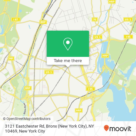 Mapa de 3121 Eastchester Rd, Bronx (New York City), NY 10469