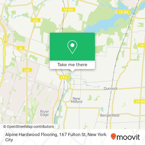 Mapa de Alpine Hardwood Flooring, 167 Fulton St