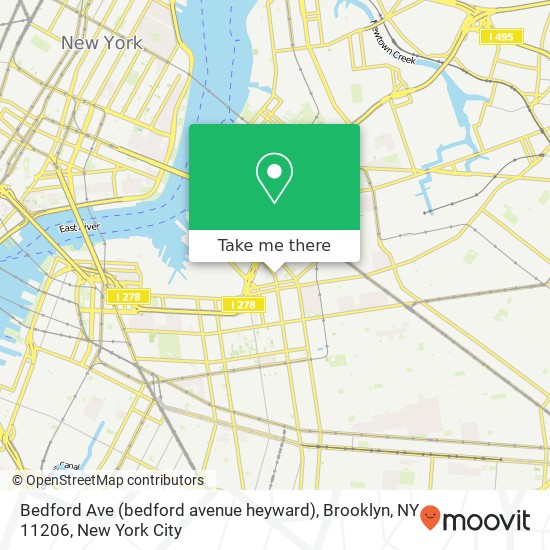 Bedford Ave (bedford avenue heyward), Brooklyn, NY 11206 map