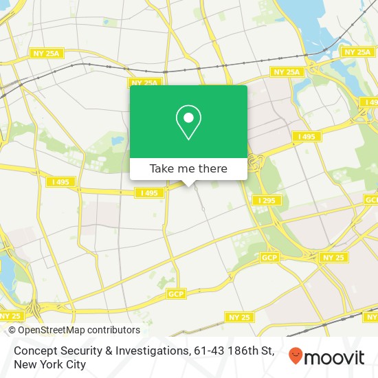 Mapa de Concept Security & Investigations, 61-43 186th St