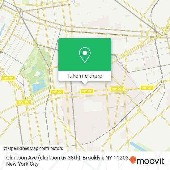 Mapa de Clarkson Ave (clarkson av 38th), Brooklyn, NY 11203