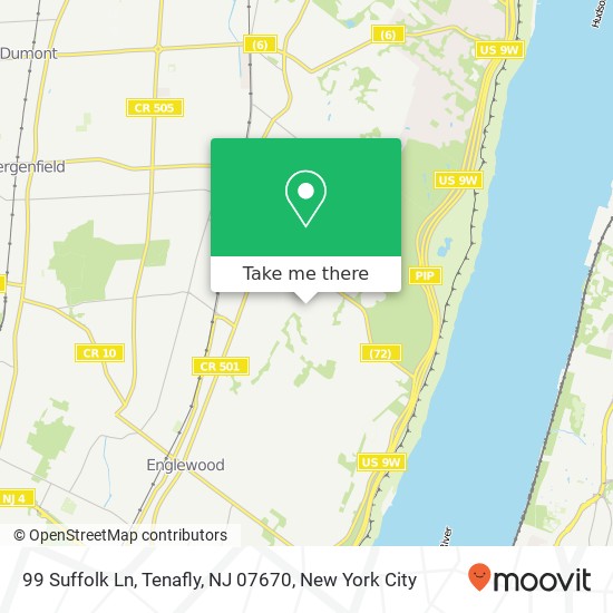 Mapa de 99 Suffolk Ln, Tenafly, NJ 07670