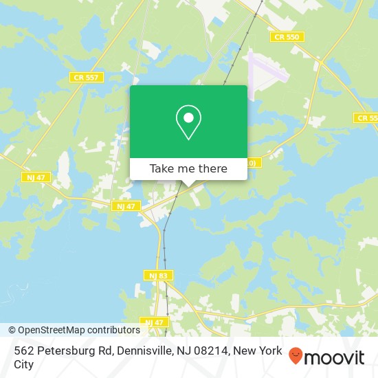 Mapa de 562 Petersburg Rd, Dennisville, NJ 08214