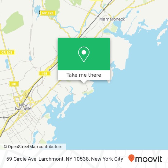 Mapa de 59 Circle Ave, Larchmont, NY 10538