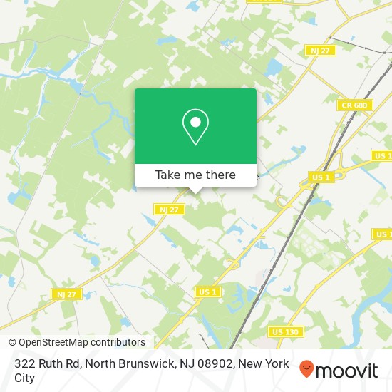 Mapa de 322 Ruth Rd, North Brunswick, NJ 08902