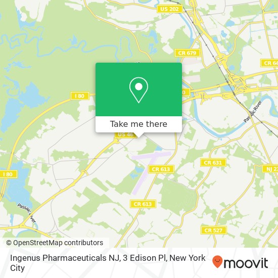 Ingenus Pharmaceuticals NJ, 3 Edison Pl map