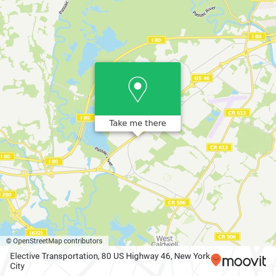 Mapa de Elective Transportation, 80 US Highway 46